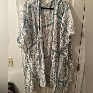 Koi Blue and White Patterned Kimono
